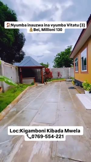 Nyumba ya vyumba vitatu inauzwa Kigamboni Kibada Mwela, Dar Es Salaam (500 sqm)