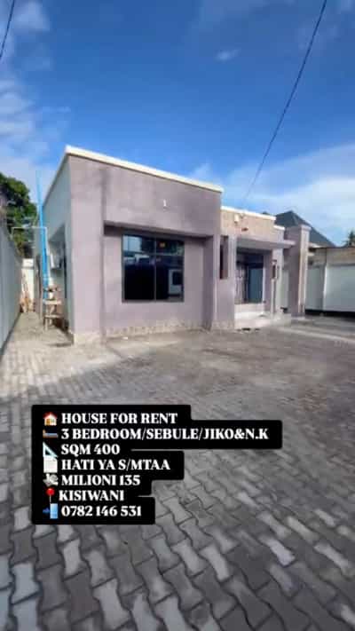 Nyumba ya vyumba vitatu inauzwa Kigamboni – Kisiwani, Dar Es Salaam (400 sqm)