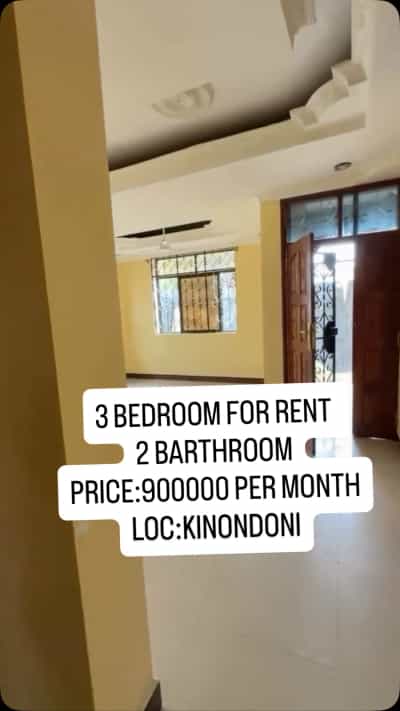 Apartment ya vyumba vitatu inapangishwa Kinondoni, Dar Es Salaam