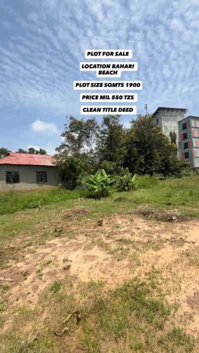 Kiwanja cha Pwani kinauzwa Bahari Beach, Dar Es Salaam (1900 sqm)