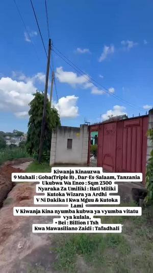Kiwanja kinauzwa Goba, Dar Es Salaam sqm 2300
