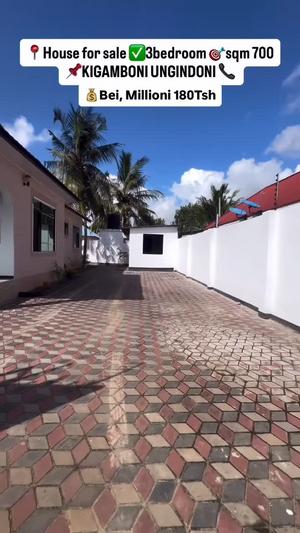 Nyumba ya vyumba vitatu inauzwa Mjimwema Ungindoni, Dar Es Salaam (700 sqm)
