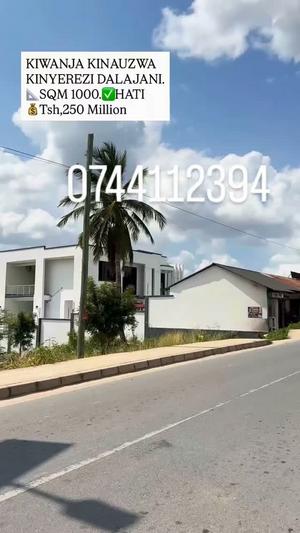 Kiwanja kinauzwa Kinyerezi Dalajani, Dar Es Salaam sqm 1000 Kiwanja kinauzwa Kinyerezi Dalajani, Dar Es Salaam sqm 1000