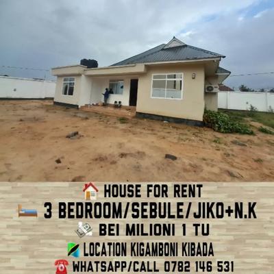 Nyumba ya vyumba viwili inapangishwa Kigamboni Kisiwani, Dar Es Salaam