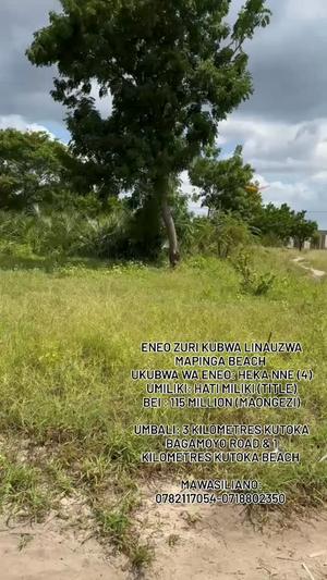 Kiwanja kinauzwa Mapinga Beach, Pwani acre 4