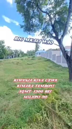 Kiwanja kinauzwa Kimara Temboni, Dar Es Salaam (1300 sqm) Kiwanja kinauzwa Kimara Temboni, Dar Es Salaam (1300 sqm)