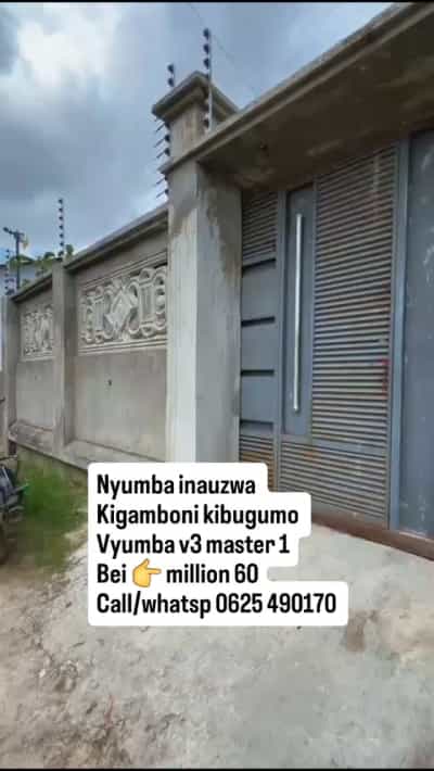 Nyumba ya vyumba vitatu inauzwa Kibugumo, Dar Es Salaam (350 sqm)