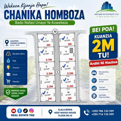 Viwanja vinauzwa Chanika Homboza, Dar Es Salaam