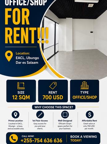 Office Space for Rent in Eacl, Ubungo, Dar Es Salaam (12 sqm)