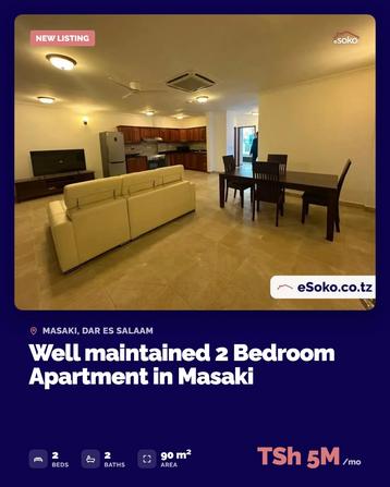 2 Bedrooms Apartment for Rent in Masaki, Dar Es Salaam (90 sqm) 2 Bedrooms Apartment for Rent in Masaki, Dar Es Salaam (90 sqm)