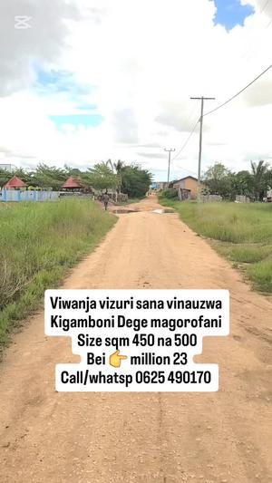 Viwanja vinauzwa Kigamboni Dege Magorofani, Dar Es Salaam (450 sqm)