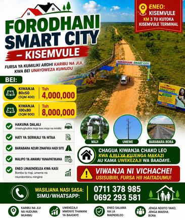 Kiwanja kinauzwa Kisemvule, Pwani (400 sqm) Kiwanja kinauzwa Kisemvule, Pwani (400 sqm)