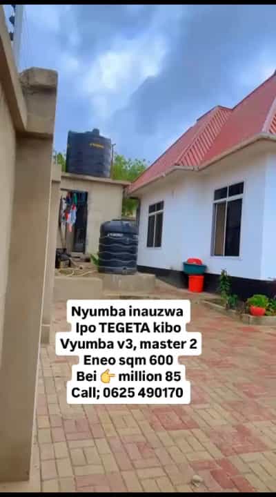 Nyumba ya vyumba vitatu inauzwa Kigamboni Tegeta Kibo, Dar Es Salaam (600 sqm)