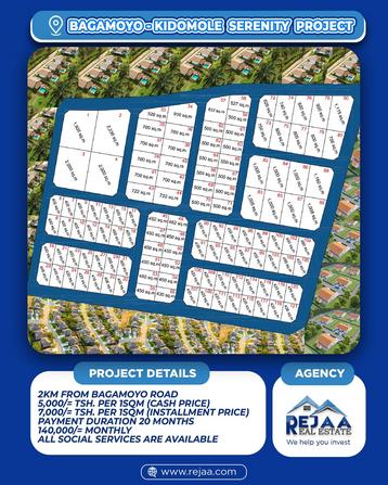 Residential Plots for Sale in Bagamoyo Kidomole, Pwani (400 sqm)
