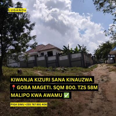 Kiwanja kinauzwa Goba Mageti, Dar Es Salaam (800 sqm)