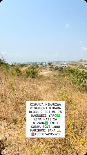 Plot for sale in Kigamboni Kibada, Dar Es Salaam sqm 1000