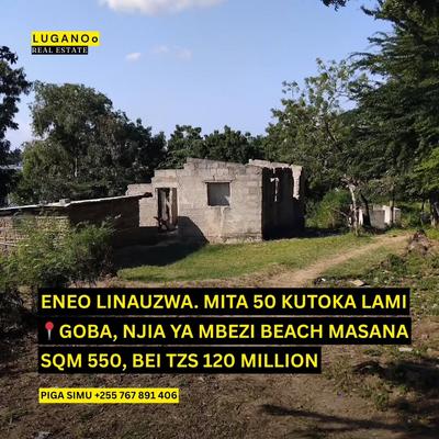 Kiwanja (Residential/Commercial) kinauzwa Mbezi Beach Juu, Dar Es Salaam (550 sqm) Kiwanja (Residential/Commercial) kinauzwa Mbezi Beach Juu, Dar Es Salaam (550 sqm)