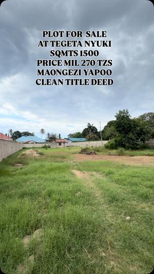 Kiwanja kinauzwa Tegeta Nyuki, Dar Es Salaam sqm 1500 Kiwanja kinauzwa Tegeta Nyuki, Dar Es Salaam sqm 1500