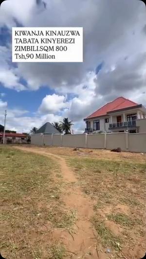 Kiwanja kinauzwa Tabata Kinyerezi Zimbili, Dar Es Salaam sqm 800 Kiwanja kinauzwa Tabata Kinyerezi Zimbili, Dar Es Salaam sqm 800