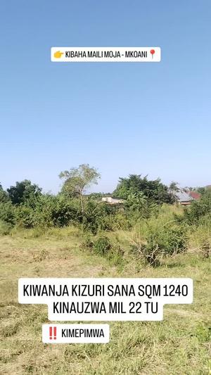 Kiwanja kinauzwa Kibaha Maili Moja, Pwani sqm 1240