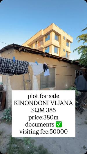 Kiwanja kinauzwa Kinondoni Vijana, Dar Es Salaam sqm 385