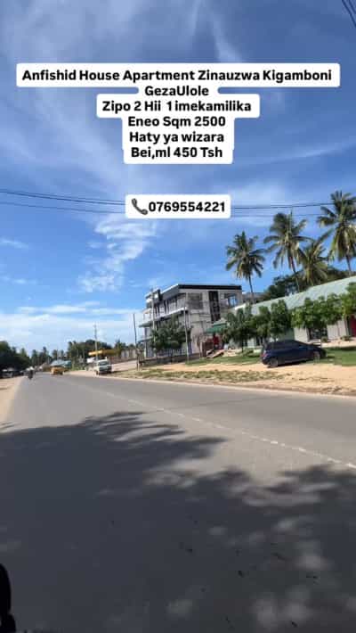 Apartment ya vyumba vinne inauzwa Gezaulole, Kigamboni, Dar Es Salaam (2500 sqm)