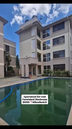Apartment (Furnished) ya vyumba vitatu inapangishwa Mikocheni B, Dar Es Salaam
