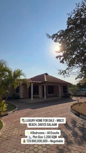 Nyumba ya vyumba vinne inauzwa Mbezi Beach, Dar Es Salaam (1200 sqm) Nyumba ya vyumba vinne inauzwa Mbezi Beach, Dar Es Salaam (1200 sqm)