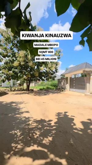 Kiwanja kinauzwa Madale Mbopo, Dar Es Salaam (800 sqm)