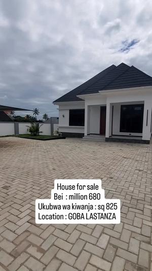 Nyumba ya vyumba vinne inauzwa Goba Lastanza, Dar Es Salaam (825 sqm)