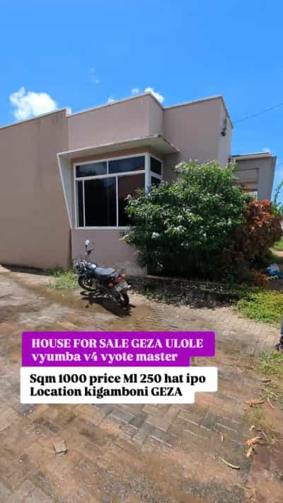 Nyumba ya vyumba vinne inauzwa Kigamboni Geza Wilaya, Dar Es Salaam (1000 sqm) Nyumba ya vyumba vinne inauzwa Kigamboni Geza Wilaya, Dar Es Salaam (1000 sqm)