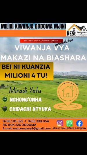 Viwanja vinauzwa Chidachi Ntyuka, Nghong’onha, Dodoma