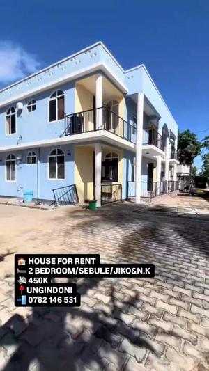 Nyumba ya vyumba viwili inapangishwa Kigamboni Ungindoni, Dar Es Salaam