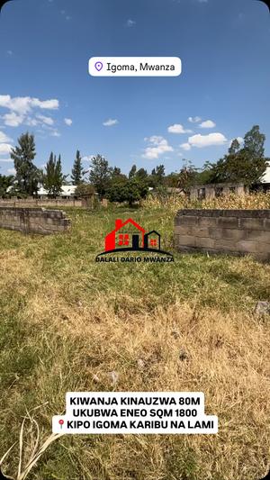 Kiwanja kinauzwa Mwanza sqm 1800