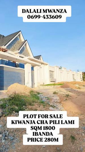 Kiwanja kinauzwa Ibanda, Mwanza sqm 1800
