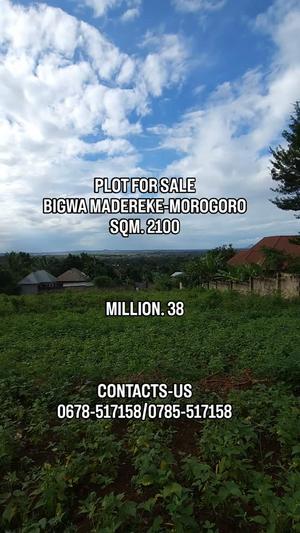 Kiwanja kinauzwa Bigwa Madereke, Morogoro sqm 2100