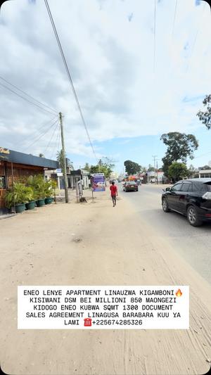 Apartment inauzwa Kisiwani, Dar Es Salaam (1300 sqm)