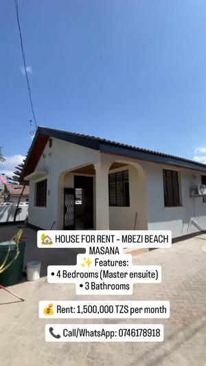 4 Bedrooms House for Rent in Mbezi Beach Masana, Dar Es Salaam