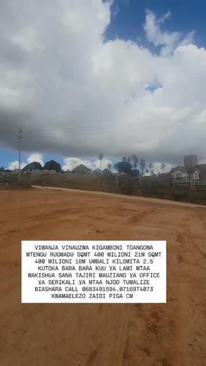 Plots for sale in Toangoma Mtengu Rugwadu, Dar Es Salaam sqm 400 Plots for sale in Toangoma Mtengu Rugwadu, Dar Es Salaam sqm 400