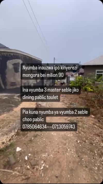 Nyumba ya vyumba vitatu inauzwa Kinyerezi Mongora, Dar Es Salaam Nyumba ya vyumba vitatu inauzwa Kinyerezi Mongora, Dar Es Salaam