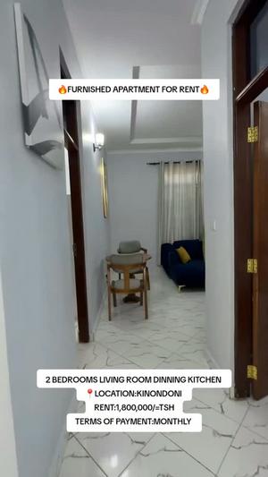 Nyumba ya vyumba viwili inapangishwa Kinondoni, Dar Es Salaam