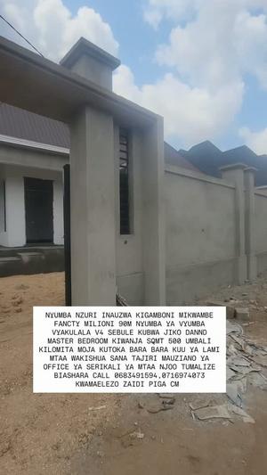 Nyumba ya vyumba vinne inauzwa Kigamboni Mikwambe, Dar Es Salaam (500 sqm)