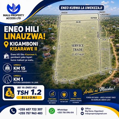 Plot for sale in Kigamboni Kisarawe Ii, Dar Es Salaam acre 2.8