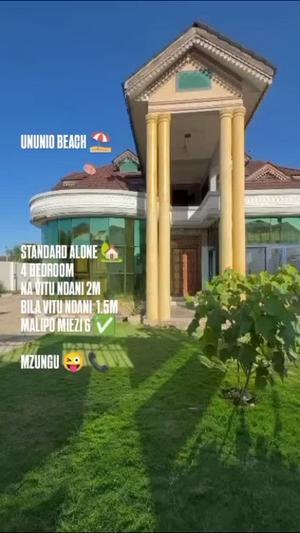 Nyumba ya vyumba vinne inapangishwa Ununio Beach, Dar Es Salaam