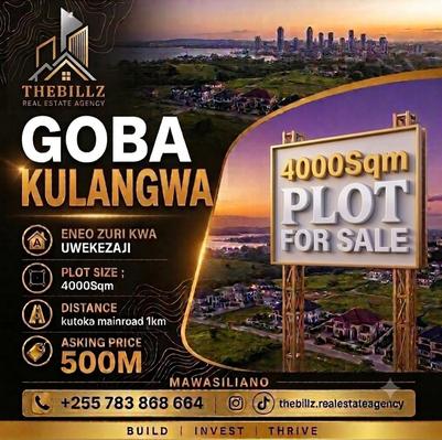 Kiwanja kinauzwa Goba Kulangwa, Dar Es Salaam (4 acre) Kiwanja kinauzwa Goba Kulangwa, Dar Es Salaam (4 acre)
