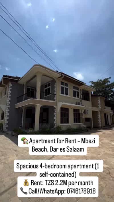 Apartment ya vyumba vinne inapangishwa Mbezi Beach, Dar Es Salaam