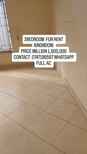 Nyumba ya vyumba viwili inapangishwa Kinondoni, Dar Es Salaam