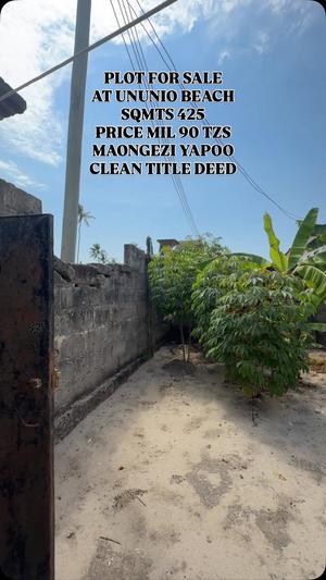 Plot for sale in Ununio Beach, Dar Es Salaam sqm 425 Plot for sale in Ununio Beach, Dar Es Salaam sqm 425