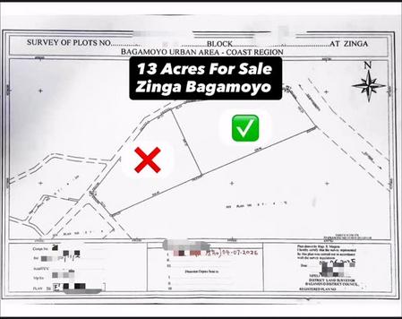 Kiwanja (Industrial Plot) inauzwa Zinga, Bagamoyo, Pwani (13 acre) Kiwanja (Industrial Plot) inauzwa Zinga, Bagamoyo, Pwani (13 acre)
