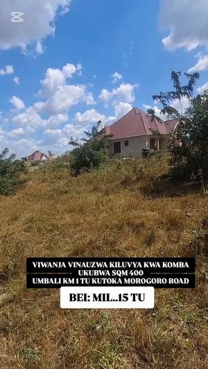 Residential Plot for Sale in Kiluvya Kwa Komba, Pwani (400 sqm)